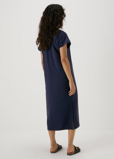 Navy V-Neck Kaftan Dress