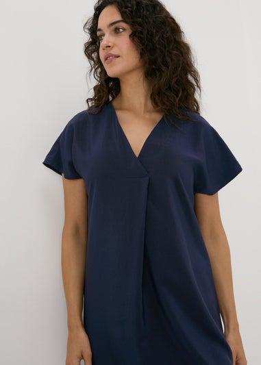 Navy V-Neck Kaftan Dress