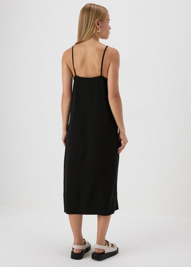 Black Neck Tie Shift Dress