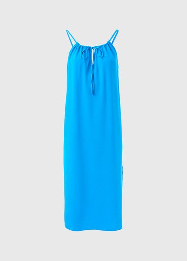 Blue Neck Tie Shift Dress