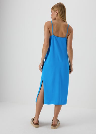 Blue Neck Tie Shift Dress