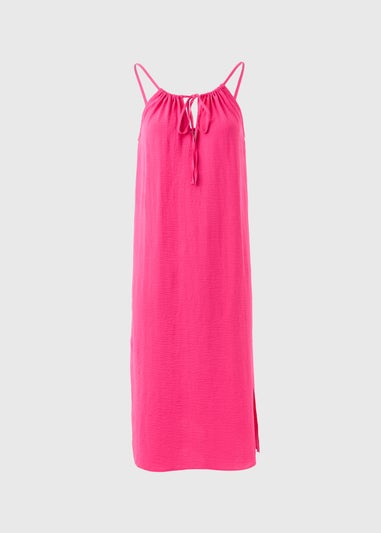 Pink Neck Tie Shift Dress