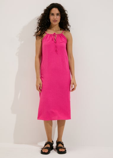 Pink Neck Tie Shift Dress