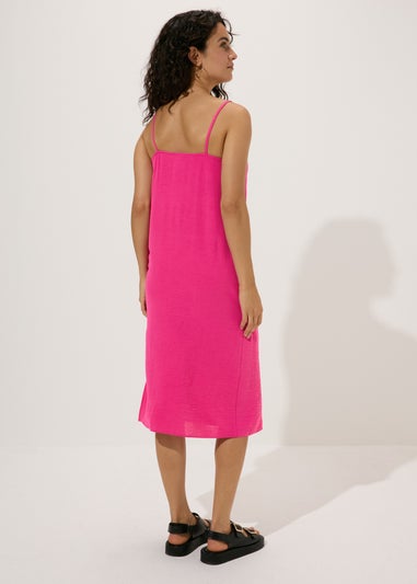 Pink Neck Tie Shift Dress