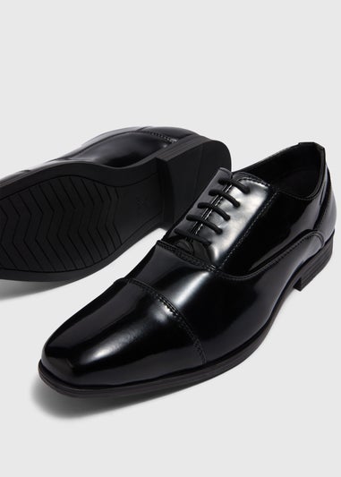 Black High Shine Derby Shoes