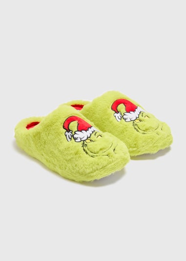 Green Grinch Mule Slippers