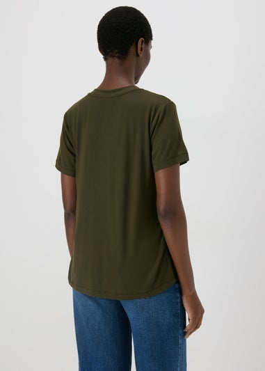 Khaki Sequin Pocket T Shirt