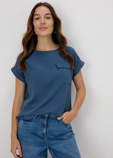 Blue Pocket Front T-Shirt