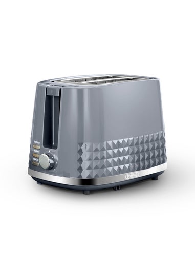 Tower Solitaire Grey 2 Slice Toaster