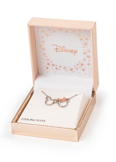 Disney Minnie And Mickey Silver & Rose gold Plated Necklace