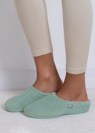 Totes Isotoner Mint Popcorn Terry Mule Slippers