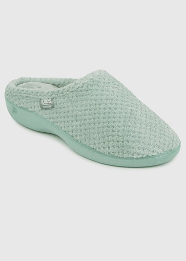 Totes Isotoner Mint Popcorn Terry Mule Slippers