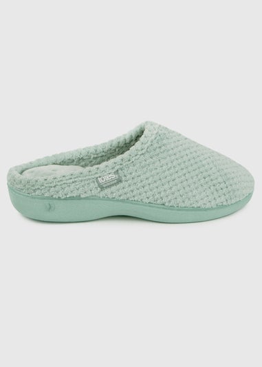 Totes Isotoner Mint Popcorn Terry Mule Slippers