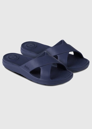 Totes Solbounce Navy Cross Slide