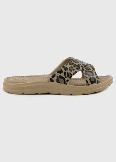 Totes Solbounce Leopard Cross Slide