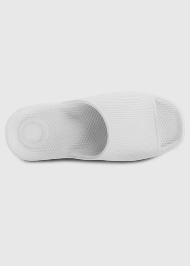 Totes Solbounce White Ribbed Slider