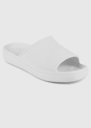 Totes Solbounce White Ribbed Slider - Matalan