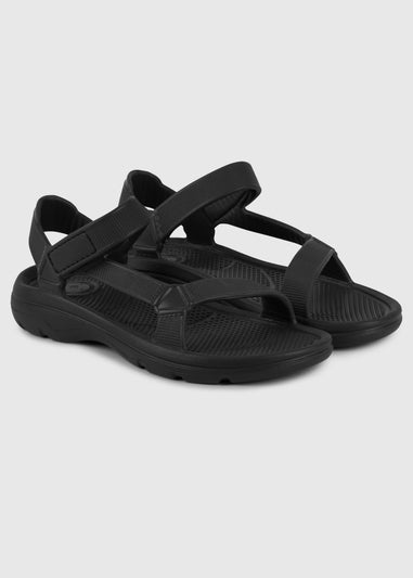 Totes Solbounce Black Adjustable Riley Sport Sandal