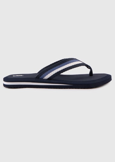 Totes Navy Tape Toe Post Sandal