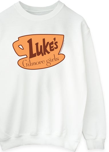 Gilmore Girls White Luke's Logo Printed Sweatshirt