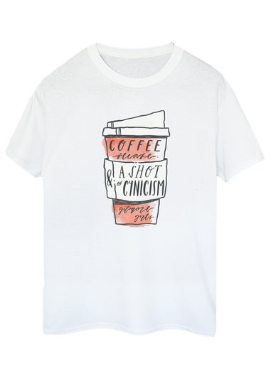 Gilmore Girls White Coffee Please Printed Boyfriend Fit T-Shirt