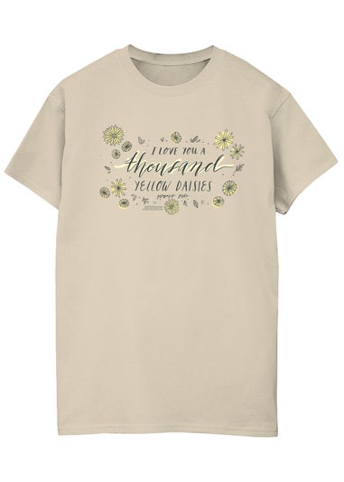 Gilmore Girls Sand Yellow Daisies Printed Boyfriend Fit T-Shirt