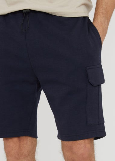 Threadbare Navy Wolf Cargo Pocket Sweat Shorts