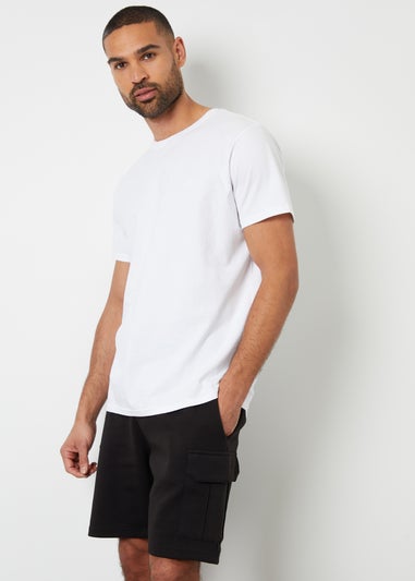 Threadbare Black Cargo Pocket Sweat Shorts