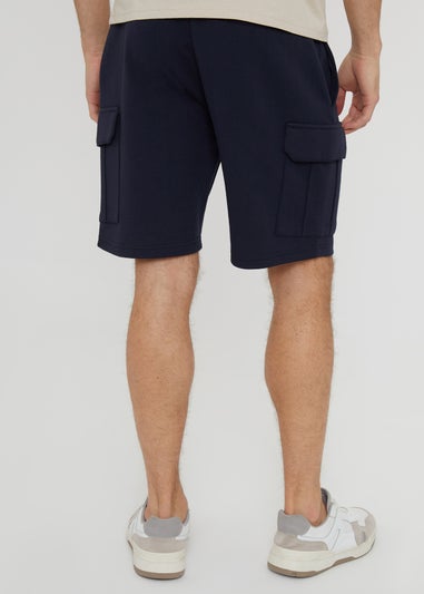 Threadbare Navy Wolf Cargo Pocket Sweat Shorts