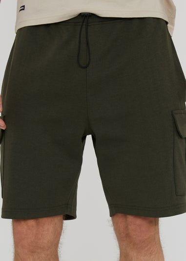 Threadbare Khaki Cargo Pocket Sweat Shorts