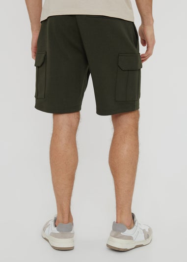 Threadbare Khaki Wolf Cargo Pocket Sweat Shorts