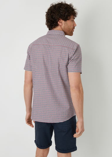 Threadbare Red Cotton Short Sleeve Check Shirt