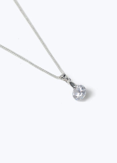 Silver Circle Stone Necklace