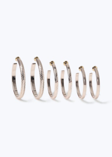 3 Pack Rose Gold Hoop Earrings