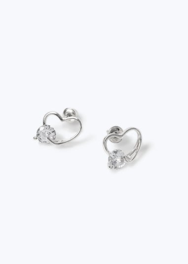 Muse Silver Cubic Zirconia Stud Earrings