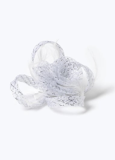 Muse Silver Flower Centre Fascinator Clip