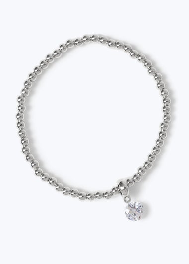 Crystal Stretch Silver Bracelet