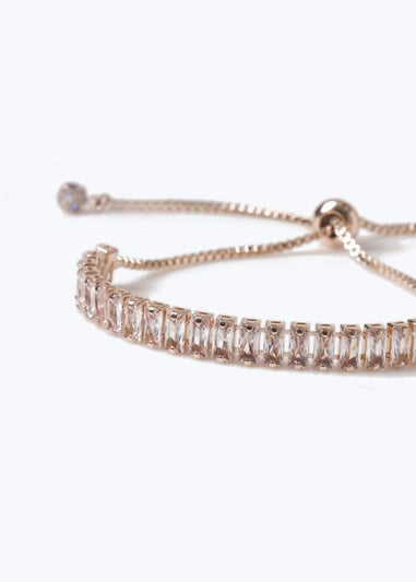 Muse Rose Gold Baguette Toggle Bracelet