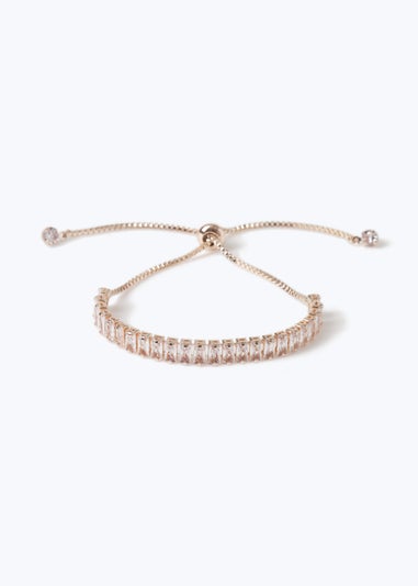 Rose Gold Baguette Toggle Bracelet