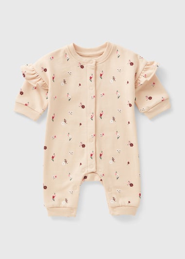 Girls Cream Floral Romper (Newborn-23mths)