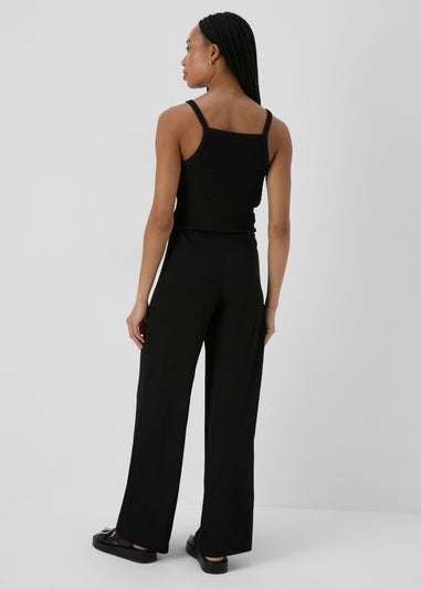 Black Textured Trousers