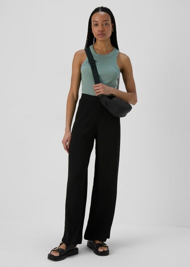 Black Textured Trousers