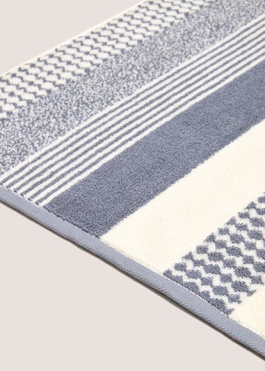 Blue Patterned Chevron Towels