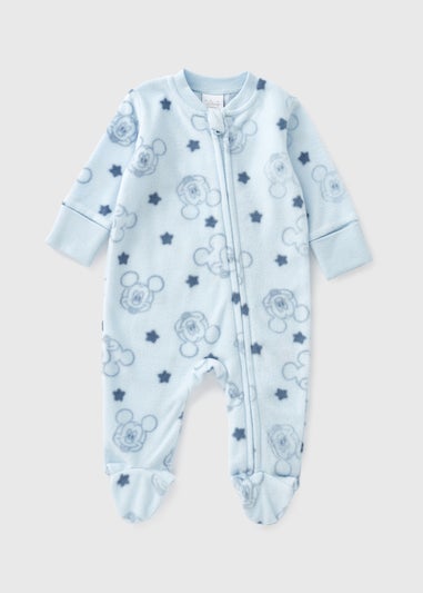 Disney Baby Blue Mickey Mouse Fleece Sleepsuit (Newborn-23mths)