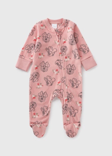 Disney Baby Pink Minnie Mouse Fleece Sleepsuit (Newborn-18mths)