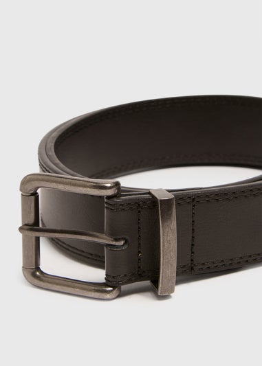 Black Leather Jeans Belt