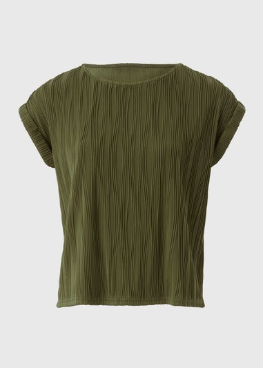 Khaki Textured Co Ord T-Shirt