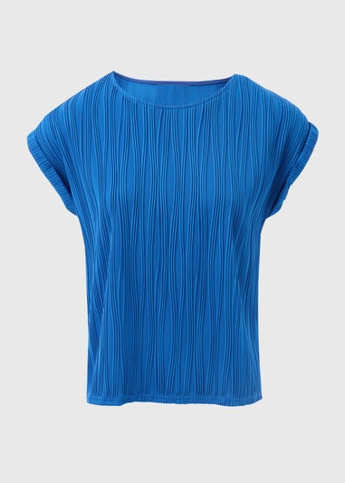 Blue Textured Co-Ord T-Shirt