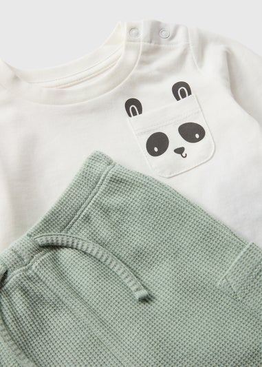 Baby White Panda Top & Jogging Bottoms Set (Newborn-23mths)