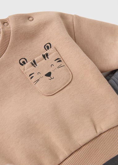 Baby Brown Tiger Sweatshirt & Jogging Bottoms Set (Newborn-23mths)